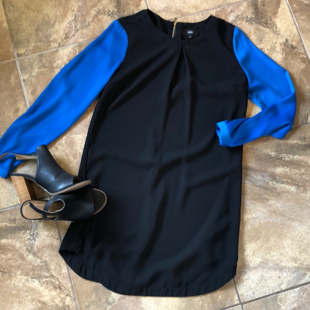 LOWEST MOSSIMO cobalt blue and black shift dress